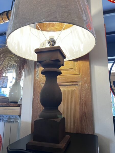 Wooden Table Lamp – Linen Shade | Light & Living