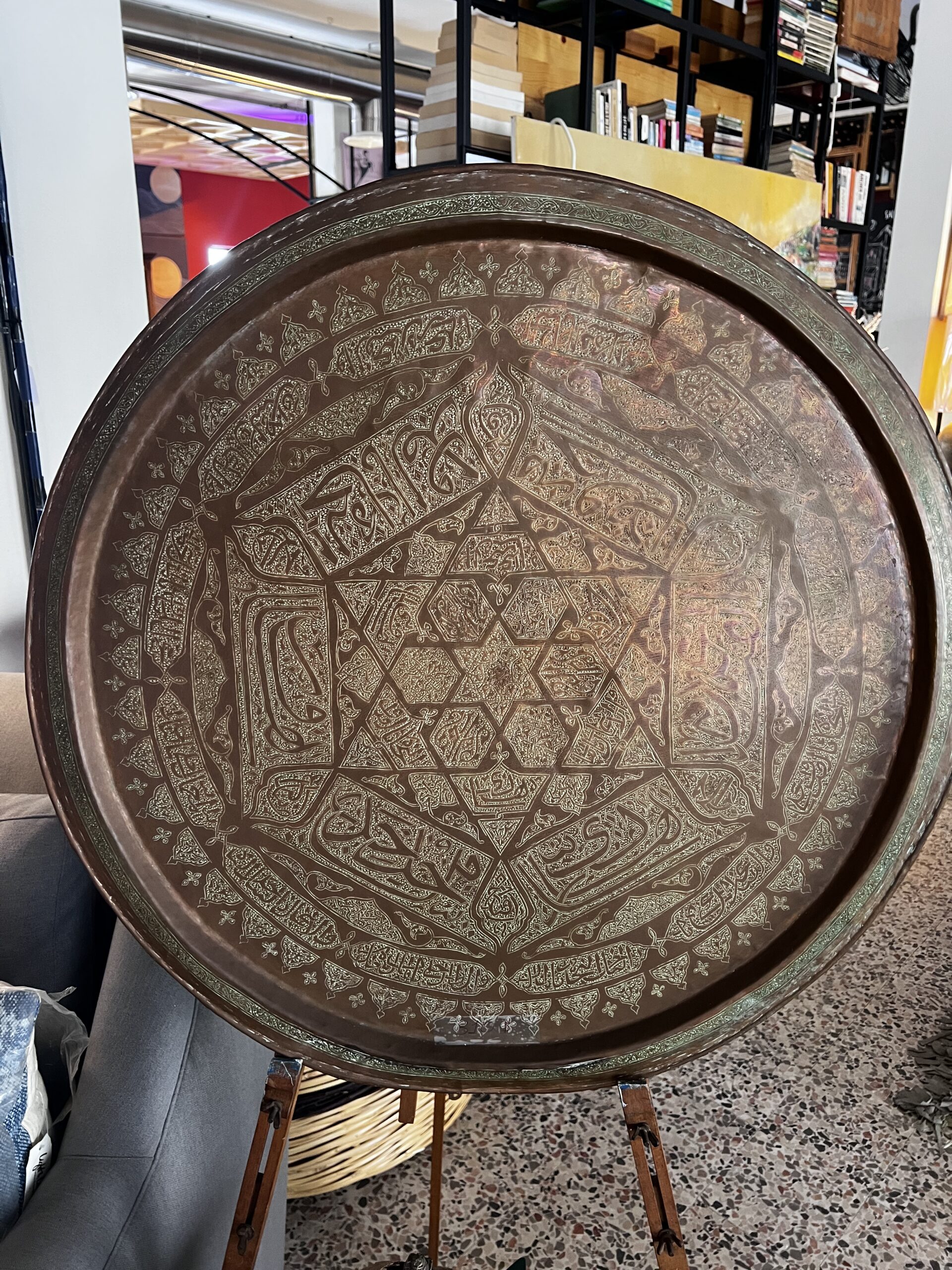 Antique Copper Tray – Authentic Middle Eastern Decor