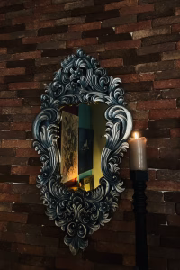 Antique Venetian Mirror – Silvered with Blue Patina