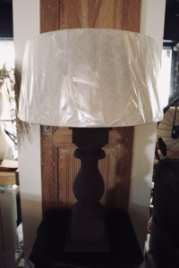 Wooden Table Lamp – Linen Shade | Light & Living