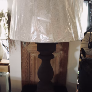 Wooden Table Lamp – Linen Shade | Light & Living