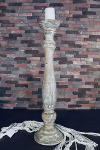 Whitewashed Wooden Candle Holders | Rustic Décor | Shop Lebanon