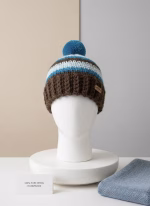 Hand-stitched Sufbeanie made from soft grey alpaca and sheep wool blend, showcasing a unique knit pattern and high-quality handmade craftsmanship