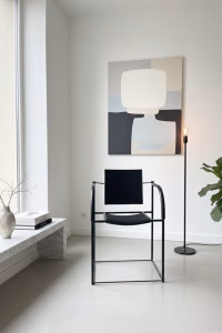 Minimalist black steel and rubber Comoda chair by Maurizio Peregalli for Zeus Noto, 1980s Italian Post-Modern design furniture