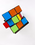 Artisanal Wooden Rubik's Cube Sculpture - Image 2